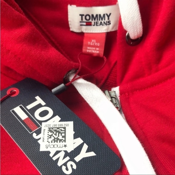 NWT Tommy Hilfiger Women’s Classic Zip Hoodie Size XL Fiery Scarlet - Picture 6 of 7